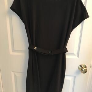 Kensie belted short sleeve black Dress Small NWT